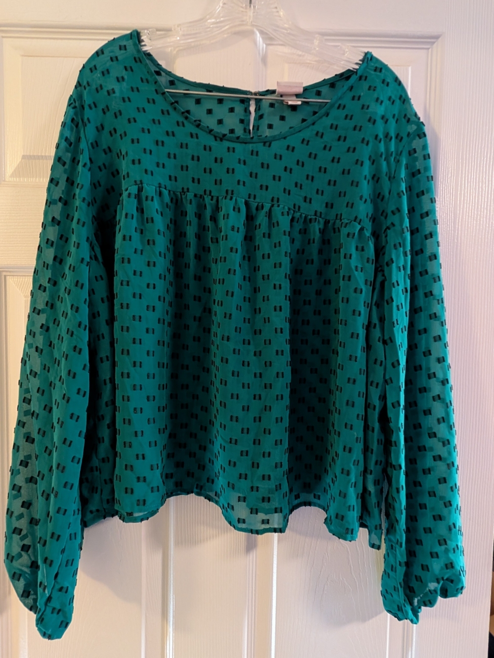 ✨ Merona Teal Green Boho Printed Peasant Blouse - XXL ✨